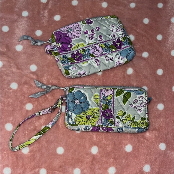 Vera Bradley Handbags - Vera Bradley Floral Quilted Wristlet and Cosmetic Bag Duo Set